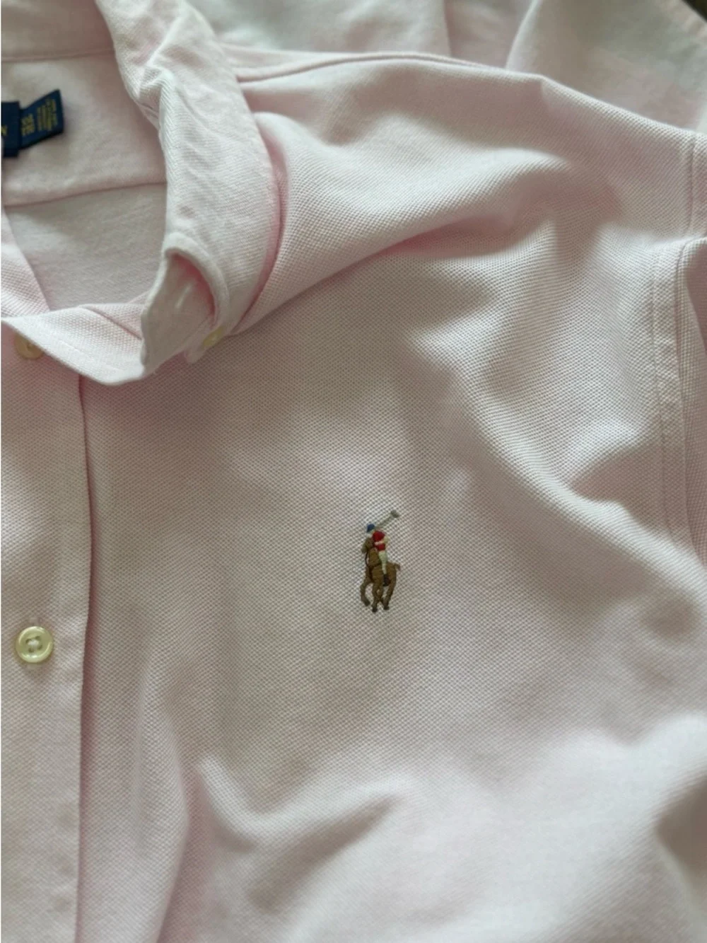 Ralph Lauren Knit Oxford shirt in a soft pink color size XXL